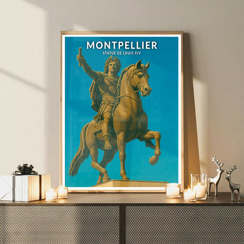 Affiche - Montpellier - Statue de Louis XIV