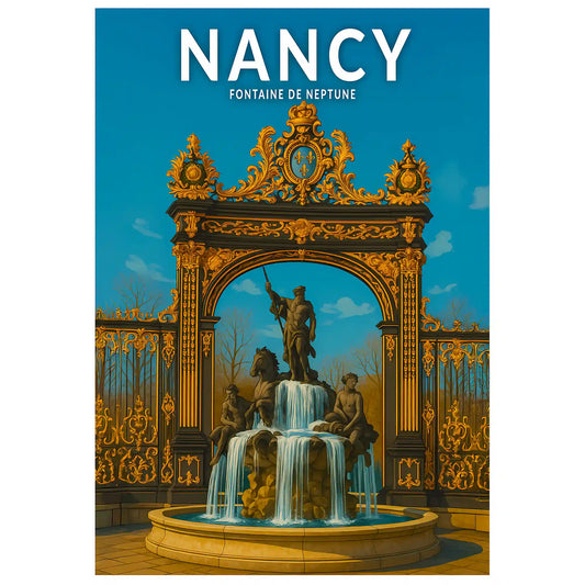Affiche - Nancy - Fontaine de Neptune