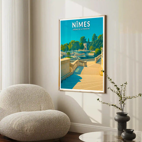 Affiche - Nîmes - Jardins de la Fontaine