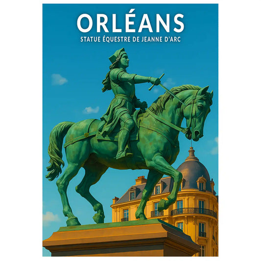 Affiche - Orléans - Statue Équestre de Jeanne d'Arc