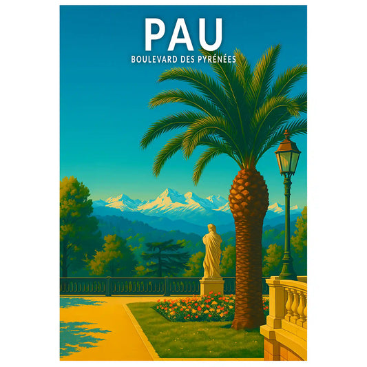 Affiche - Pau - Boulevard des Pyrénées