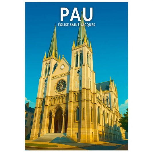 Affiche - Pau - Église Saint-Jacques