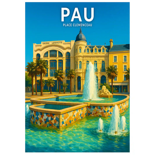 Affiche - Pau - Place Clemenceau