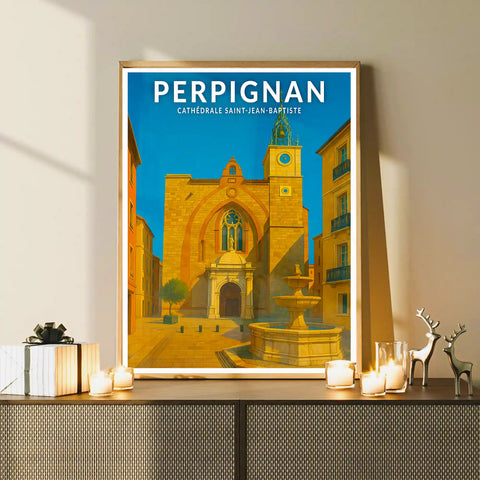 Affiche - Perpignan - Cathédrale Saint-Jean-Baptiste