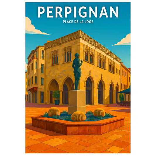 Affiche - Perpignan - Place de la Loge