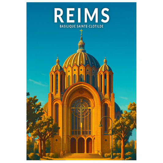 Affiche - Reims - Basilique Saint-Clotilde
