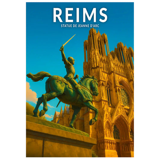 Affiche - Reims - Statue de Jeanne d'Arc