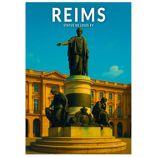 Affiche - Reims - Statue de Louis XV