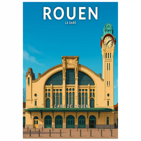 Affiche - Rouen - La Gare