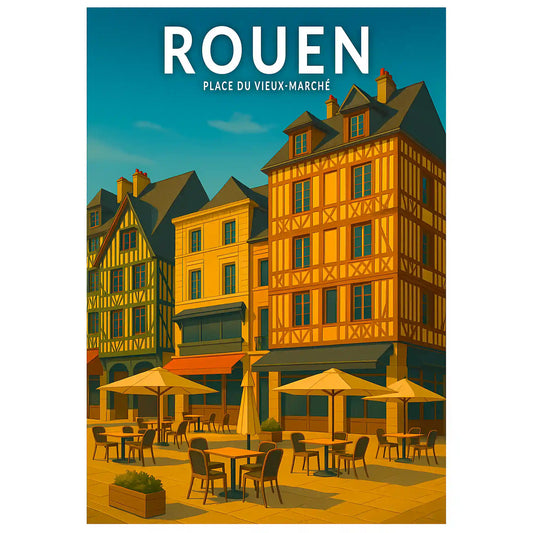 Affiche - Rouen - Place du Vieux-Marché