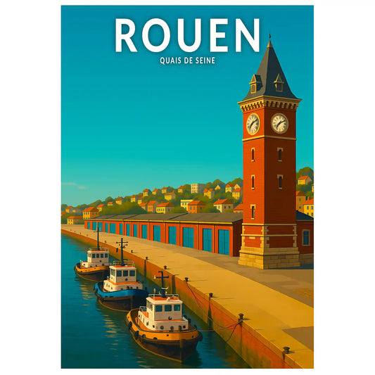 Affiche - Rouen - Quais de Seine