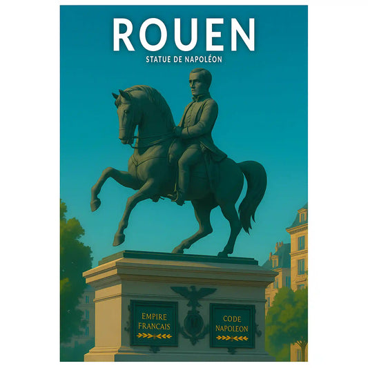 Affiche - Rouen - Statue de Napoléon