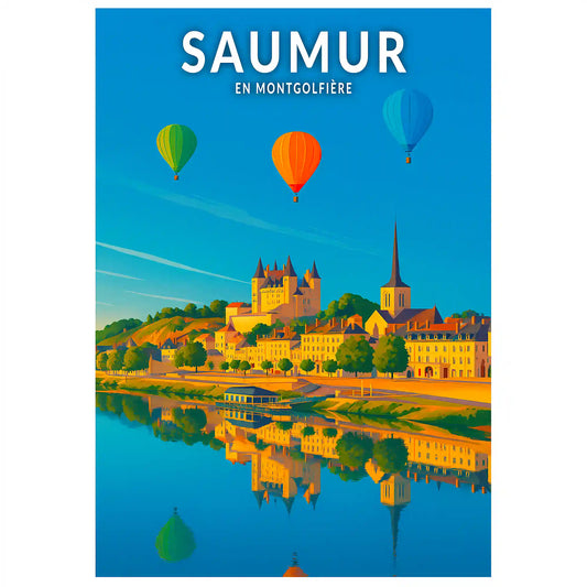 Affiche - Saumur - En Montgolfière