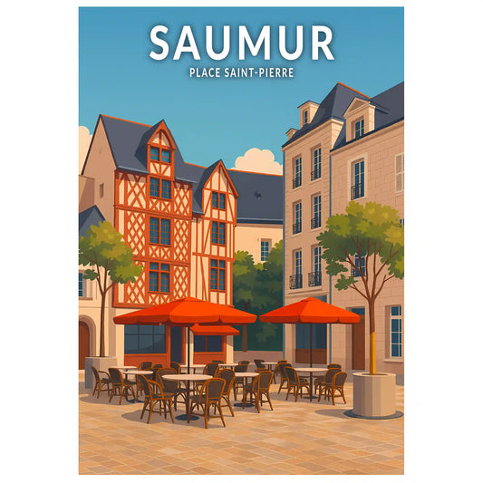 Affiche - Saumur - Place Saint-Pierre