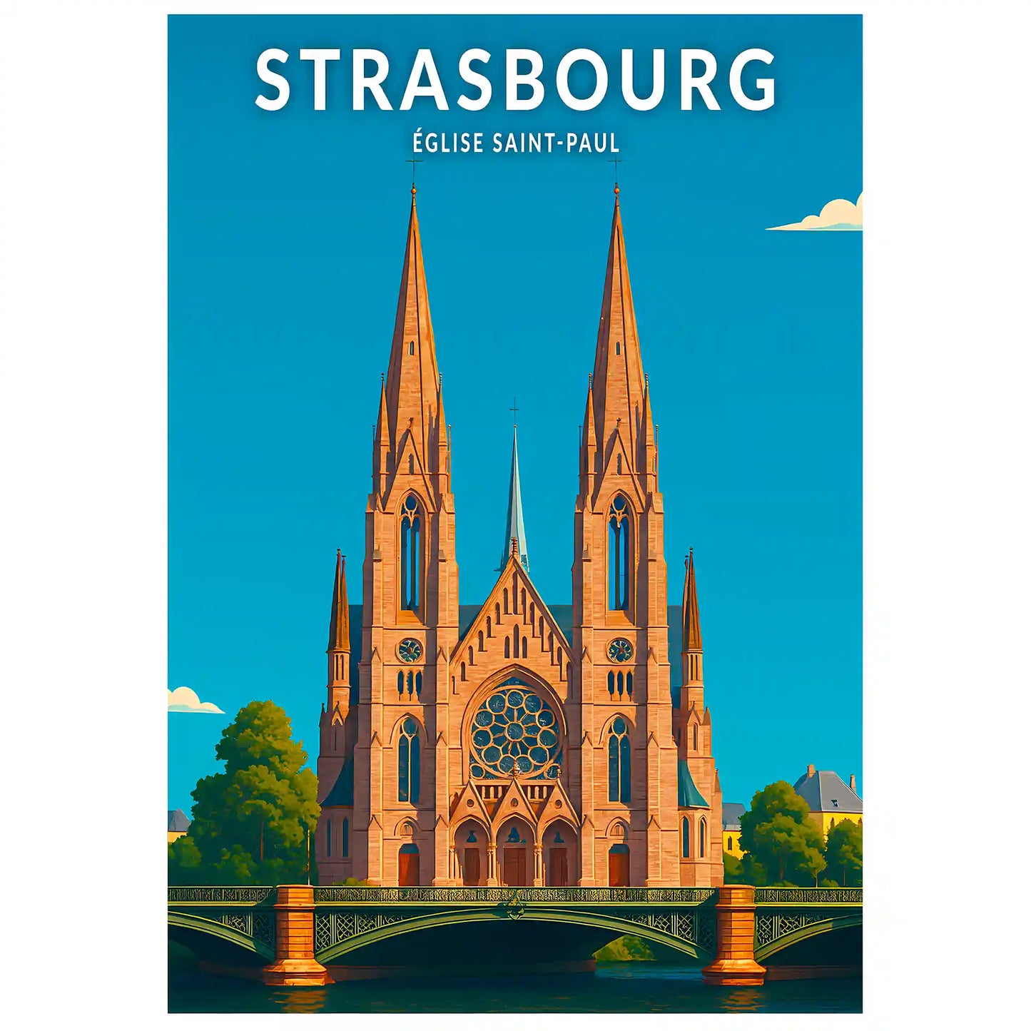Affiche - Strasbourg - Église Saint-Paul
