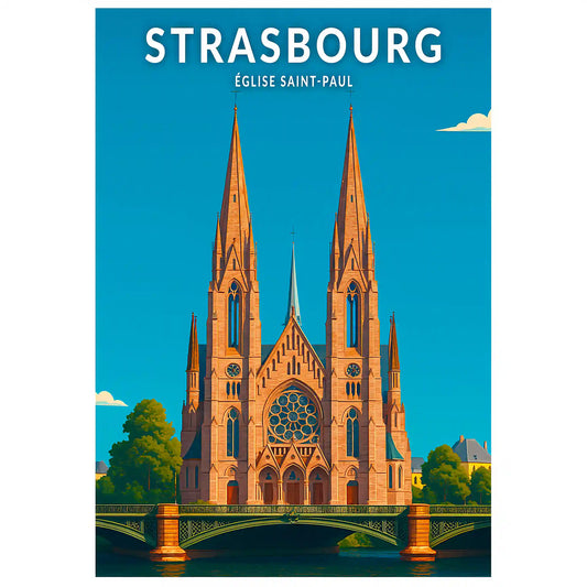 Affiche - Strasbourg - Église Saint-Paul