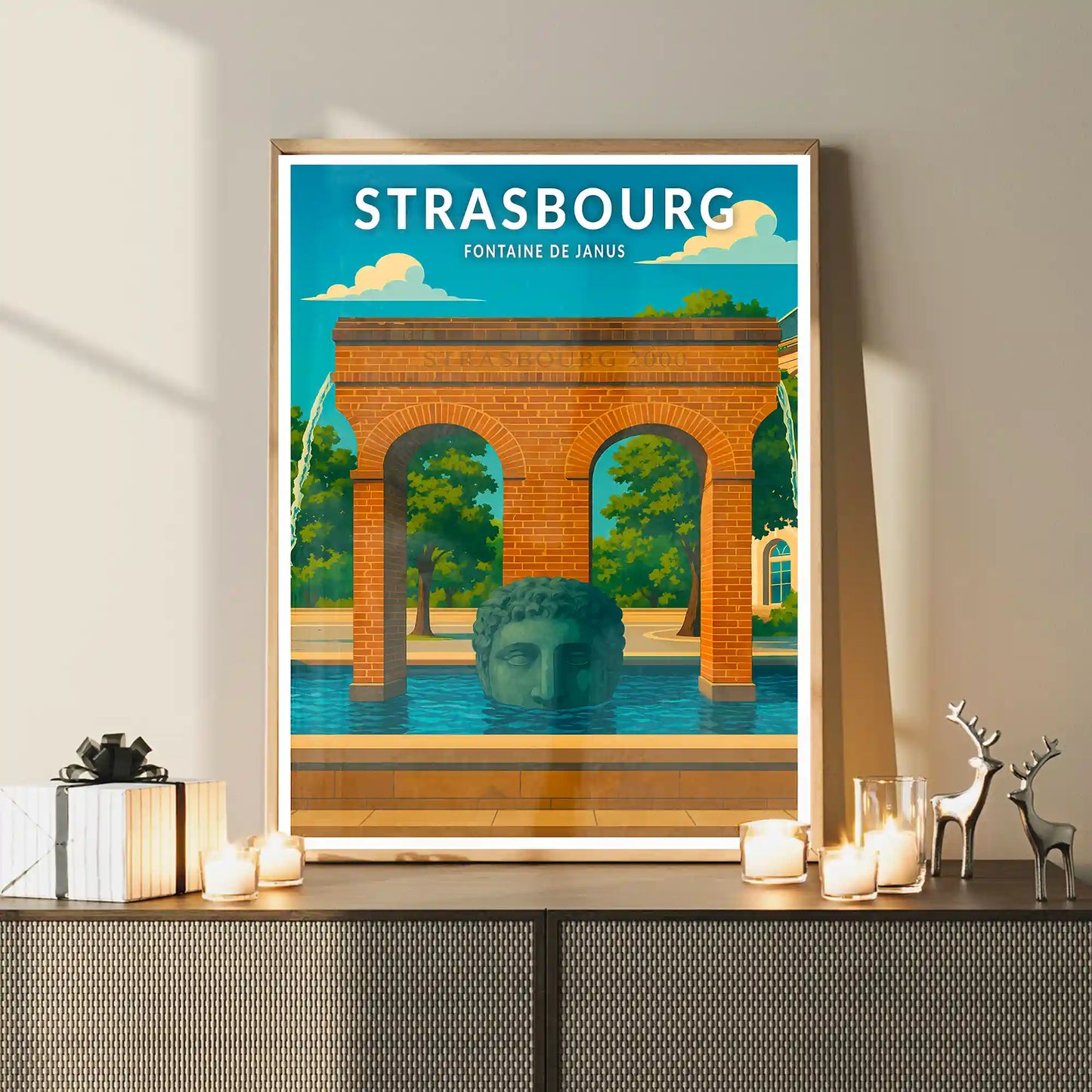Affiche - Strasbourg - Fontaine de Janus