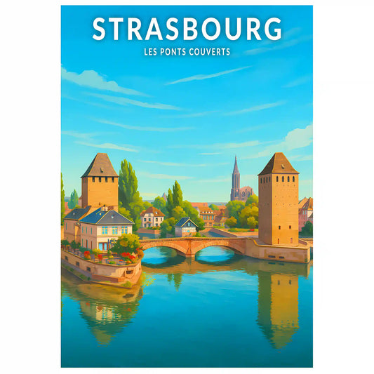 Affiche - Strasbourg - Les Ponts Couverts