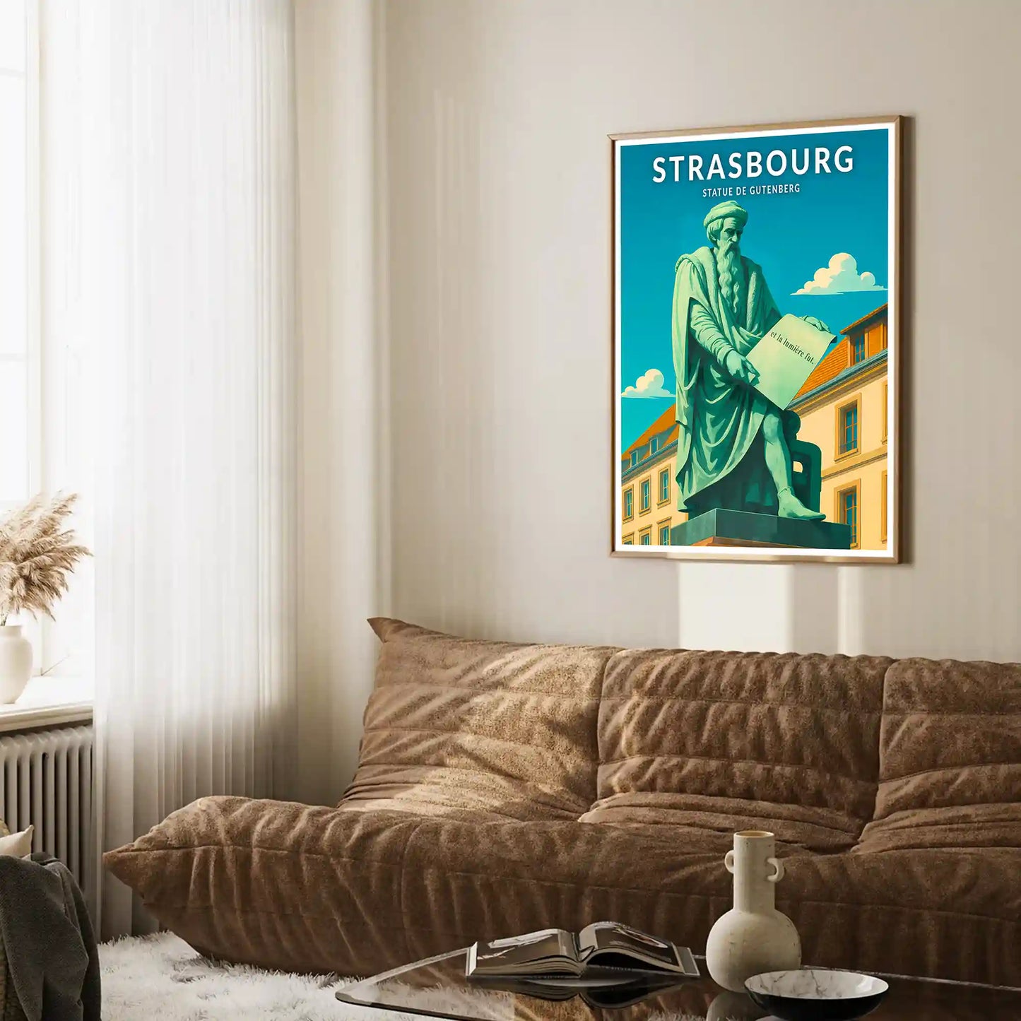 Affiche - Strasbourg - Statue de Gutenberg