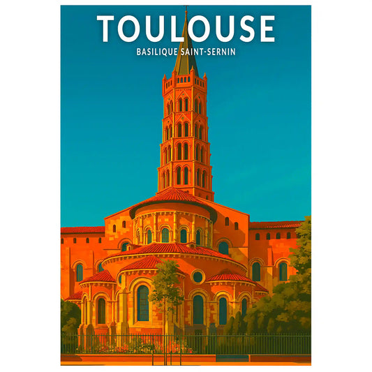 Affiche - Toulouse - Basilique Saint-Sernin
