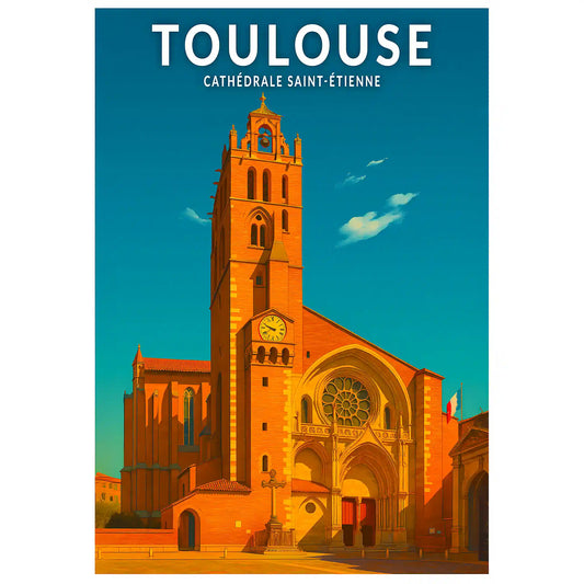 Affiche - Toulouse - Cathédrale Saint-Étienne