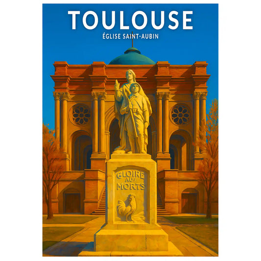 Affiche - Toulouse - Église Saint-Aubin