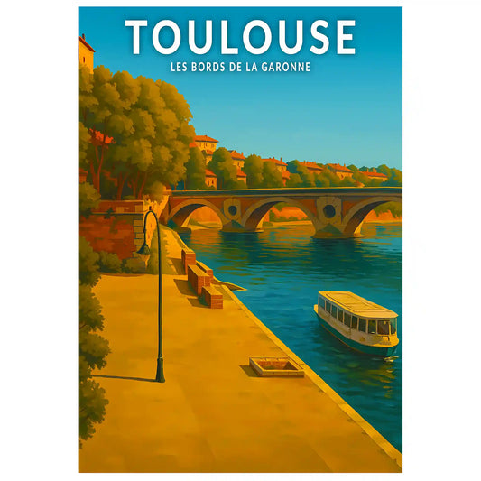 Affiche - Toulouse - Les bords de la Garonne