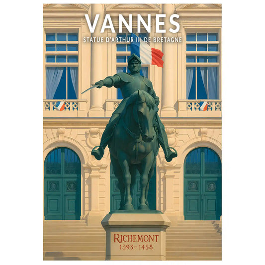 Affiche - Vannes - Statue d'Arthur III de Bretagne