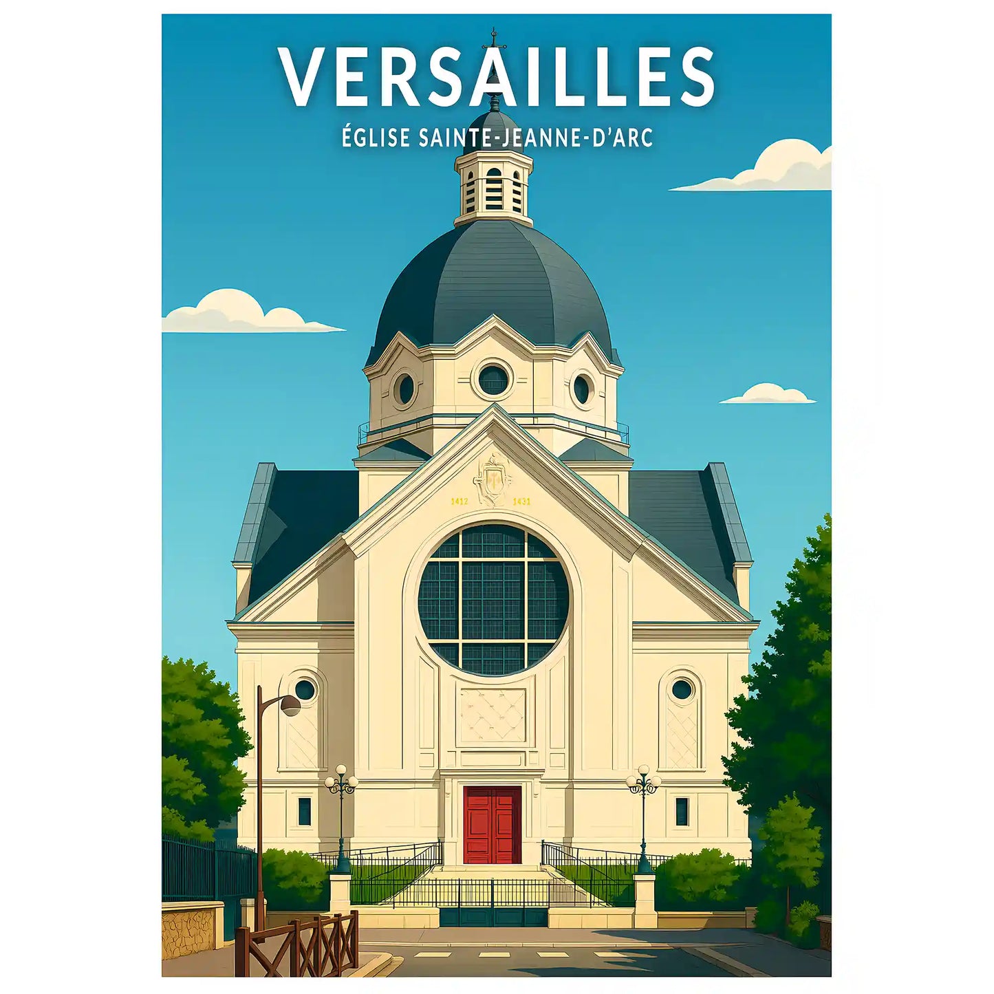 Affiche - Versailles - Église Sainte-Jeanne-d'Arc