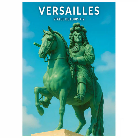 Affiche - Versailles - Statue de Louis XIV