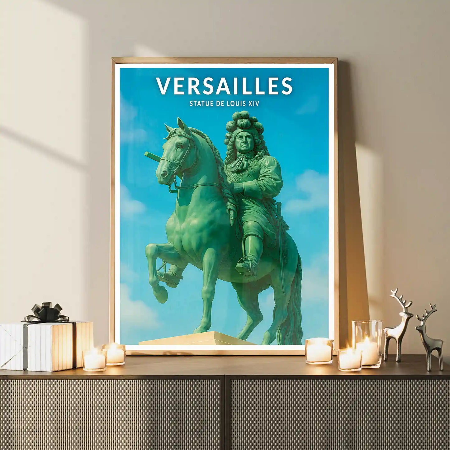 Affiche - Versailles - Statue de Louis XIV