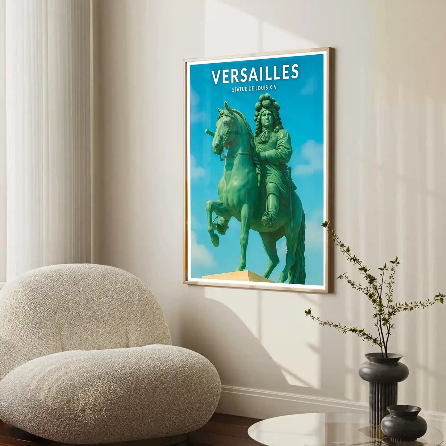 Affiche - Versailles - Statue de Louis XIV